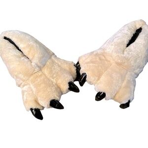 3/$13 White polar bear claw slippers. They were worn one time around the house.